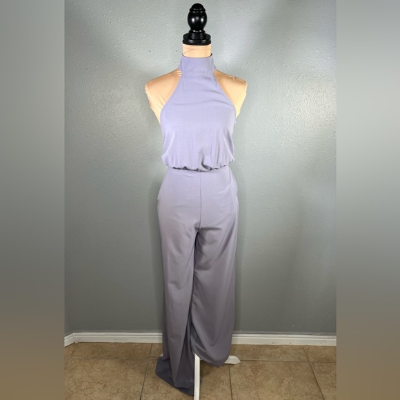 Lulus moment for life lavender sleeveless halter neck wide leg jumpsuit sz XS - Picture 5 of 13